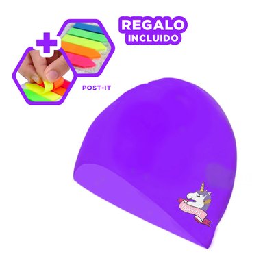 PACK3 GORRO DE NATACION EN ROSADO Y+BANDERITAS ADHESIVAS