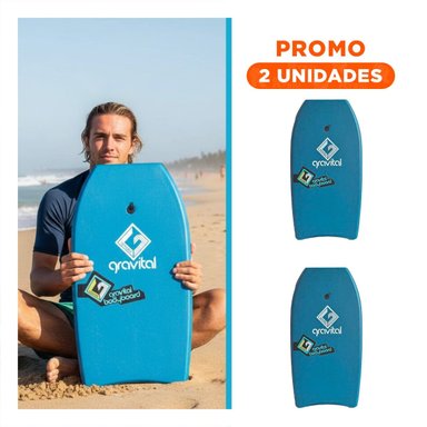 PACK2 PLANCHA BODYBOARD 41 PULGADAS 104 CM POR 57,5 CM POR 6 CM COLOR CELESTE