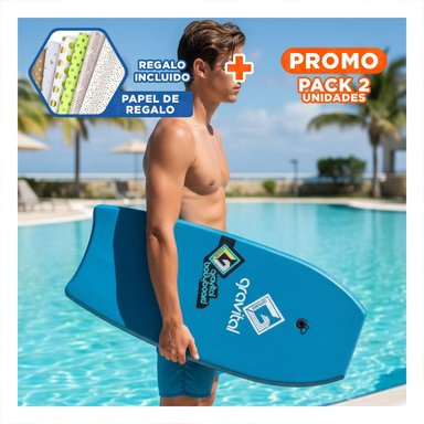 PACK2 PLANCHA ACUATICA 41 PULGADAS 104 CM POR 57,5 CM POR 6 CM COLOR CELESTE Y+PAPEL REGALO