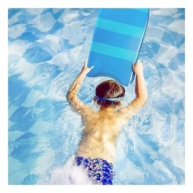 PACK2 FLOTADOR DE NATACION AZUL CON RAYAS Y+LIGAS DE REGALO