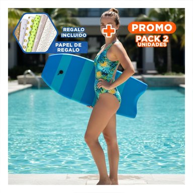 PACK2 PLANCHA DE OLAS 42 PULGADAS AZUL CON RAYAS PARA PLAYA CON USO RECREATIVO Y+PAPEL REGALO