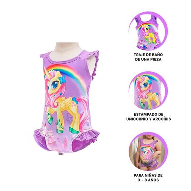 PACK3 ROPA PARA PEQUEÑAS PARA NADAR LILA Y+REGALO STICKERS - 3