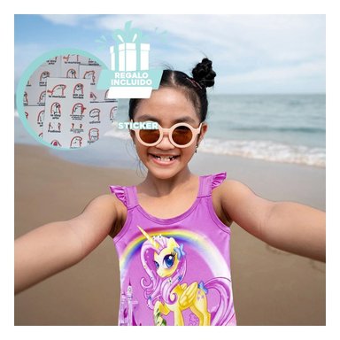 INDUMENTARIA DE NATACION PARA NINAS EN LILA CON ESTILO MODERNO Y+REGALO STICKER
