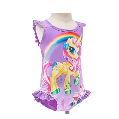 CONJUNTO PARA NADAR DE NIÑAS LILA Y+BANDERITAS ADHESIVAS