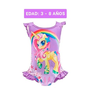CONJUNTO PARA NADAR DE NIÑAS LILA Y+BANDERITAS ADHESIVAS - 5