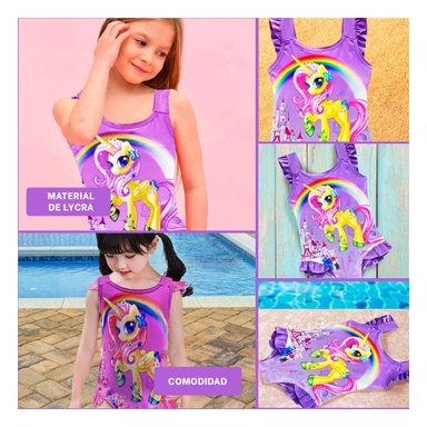 TRAJE DE BAÑO PARA PEQUEÑAS EN LILA Y+GIFT STICKERS