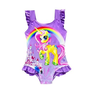 INDUMENTARIA DE NATACION PARA NINAS COLOR LILA CON USO COMODO EN AGUA Y+PAPEL REGALO