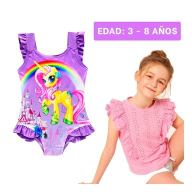 PACK2 ROPA ACUATICA EN TONO LILA Y+BANDERITAS ADHESIVAS