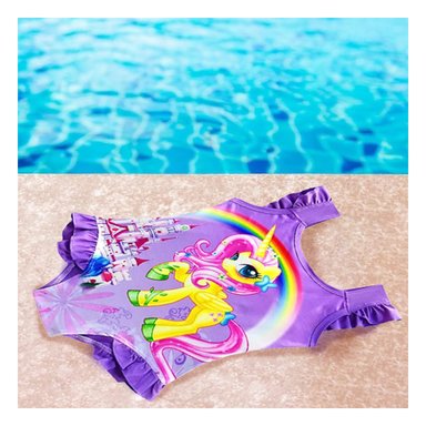 PACK6 TRAJE DE BAÑO PARA NIÑAS COLOR LILA Y+LIGAS DE REGALO