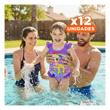 PACK12 MODA DE NATACION PARA NINAS EN LILA CON DISENO FUNCIONAL