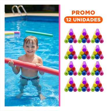 PACK12 PIEZA ACUATICA DE ESPUMA FLOTANTE PARA NADAR DE 1,50 M Y+REGALO STICKER