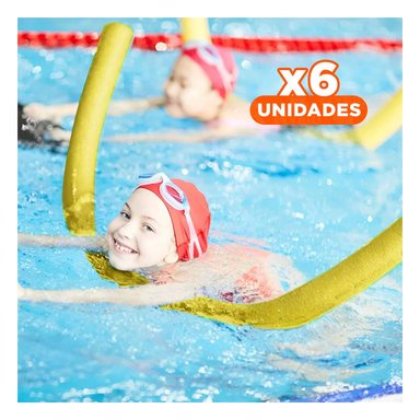 PACK6 APOYO DE ESPUMA FLOTANTE PARA NADAR DE 1,50 M USO FAMILIAR Y+REGALO STICKER