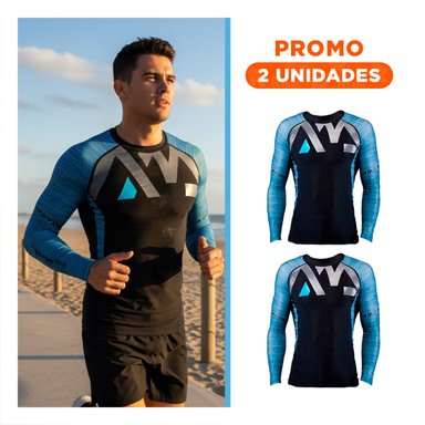 PACK2 POLO ELASTICO NAILON HOMBRE EN TALLA L EN AZUL