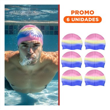 PACK6 CUBIERTA DE CABEZA PARA NATACION TRICOLOR USO DIARIO CONFORT