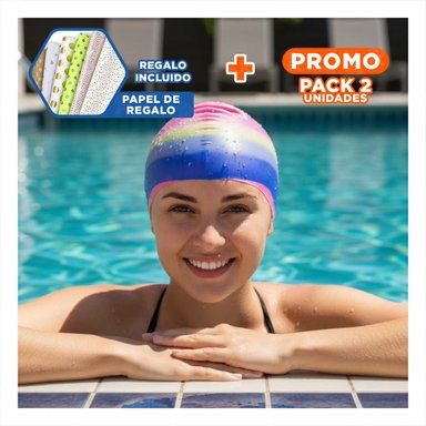 PACK2 COMPLEMENTO DE NATACION TRICOLOR PARA PISCINA USO DIARIO Y+PAPEL REGALO