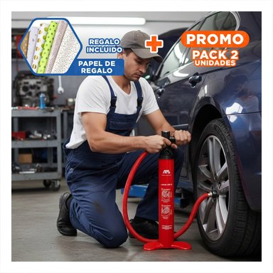 PACK2 BOMBA MANUAL PARA INFLADO RAPIDO DE COLCHONES Y ACCESORIOS INFLABLES Y+PAPEL REGALO