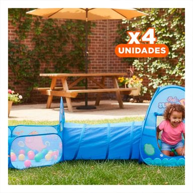 PACK4 PABELLON COMPACTO DE NIÑO DE CAMPO 3 PIEZAS MG-16335 EB CELESTE PARA CAMPING