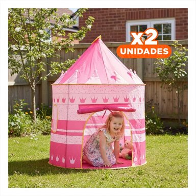 PACK2 REFUGIO PORTATIL DE NIÑA DE CAMPO MG-LZ801 ROSADO PARA AVENTURAS Y+REGALO STICKER