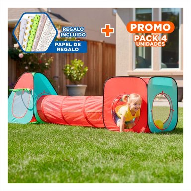 PACK4 CARPA RAPIDA DE NIÑO DE CAMPO 3 PIEZAS MG-H8010 EB PARA JUEGOS Y+PAPEL REGALO