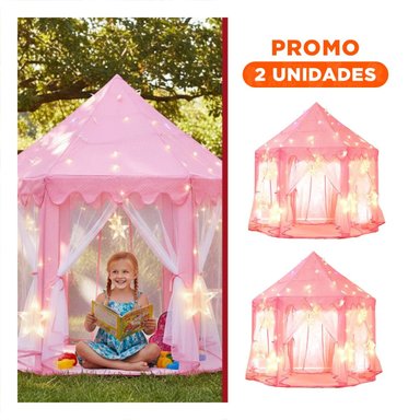 PACK2 TOLDO DE NIÑA DE CAMPO CON LUCES MG-LZ813 ROSADO PARA USO FAMILIAR