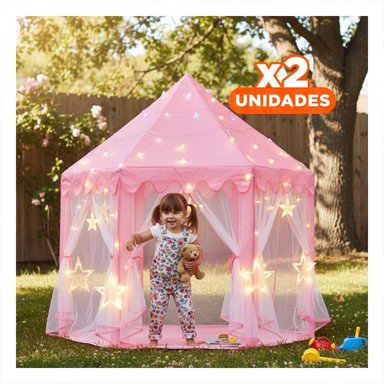 PACK2 TIENDA COMPACTA DE NIÑA DE CAMPO CON LUCES MG-LZ813 ROSADO PARA JUEGOS Y+REGALO STICKER