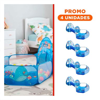 PACK4 TOLDO COMPACTO DE NIÑO DE CAMPO 3 PIEZAS MG-16335 EB CELESTE PARA USO Y+REGALO STICKER