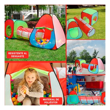 PACK5 CARPA TUNEL CAMPO DE 3 PIEZAS 253X79X88CM MULTICOLOR - 2