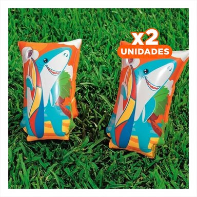 PACK2 BRAZALETES ANIMALES ACUATICOS TIBURON 32102 PARA DIVERSION ACUÁTICA Y+REGALO STICKER