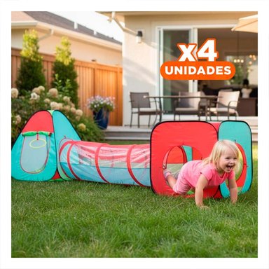 PACK4 PABELLON COMPACTO DE NIÑO DE CAMPO 3 PIEZAS MG-H8010 EB PARA CAMPING