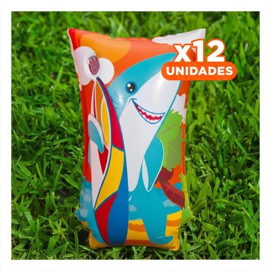 PACK12 FLOTADORES INFANTILES ANIMALES ACUATICOS TIBURON 32102 PARA JUEGOS EN AGUA