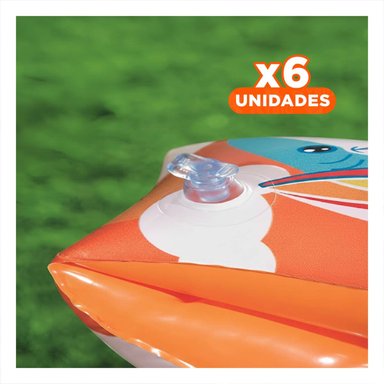 PACK6 MANGUITOS INFANTILES ANIMALES ACUATICOS TIBURON 32102 PARA DIVERSION Y+REGALO STICKER