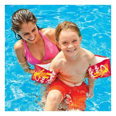 PACK9 BRAZO INFLABLE Y SEGURO CON DISEÑO DE TORTUGA EN ROJO