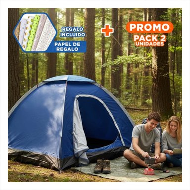PACK2 TIENDA COMPACTA DE 2 PERSONAS MG-02P PARA CAMPING SEGURO Y+PAPEL REGALO