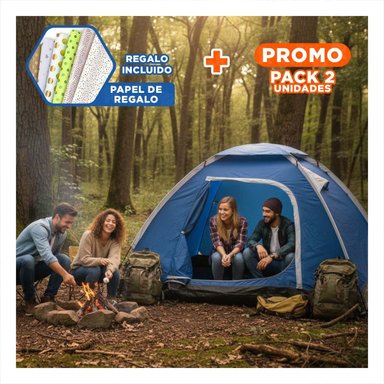 PACK2 TIENDA COMPACTA DE 4 PERSONAS MG-04P PARA CAMPING SEGURO Y+PAPEL REGALO