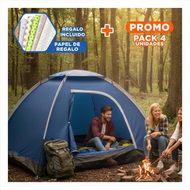 PACK4 CARPA RAPIDA DE 4 PERSONAS MG-04P PARA AVENTURAS EN NATURALEZA Y+PAPEL REGALO