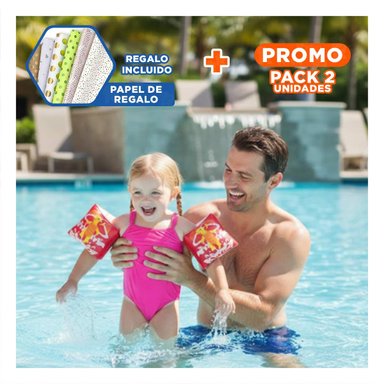 PACK2 AROS DIVERTIDOS ANIMALES ACUATICOS TORTUGA ROJO PARA PISCINA Y+PAPEL REGALO