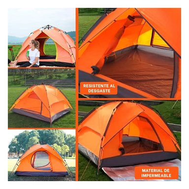 PACK2 CARPA INSTANTANEA ALTA MONTAÑA 4 PERSONAS ANARANJADO PARA AVENTURAS Y+PAPEL REGALO - 3