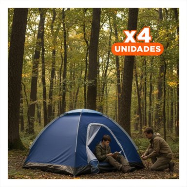 PACK4 PABELLON COMPACTO DE 2 PERSONAS MG-02P PARA CAMPING SEGURO