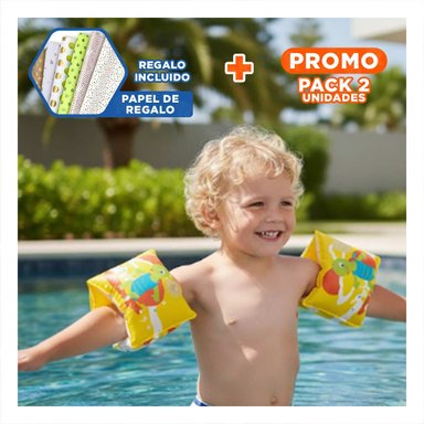 PACK2 AROS DIVERTIDOS ANIMALES ACUATICOS TORTUGA 32043 PARA JUEGOS EN AGUA Y+PAPEL REGALO