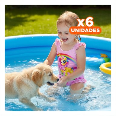 PACK6 VESTIMENTA DE NATACION PARA NINAS COLOR ROSADO COMODA PARA PISCINA Y+REGALO STICKER