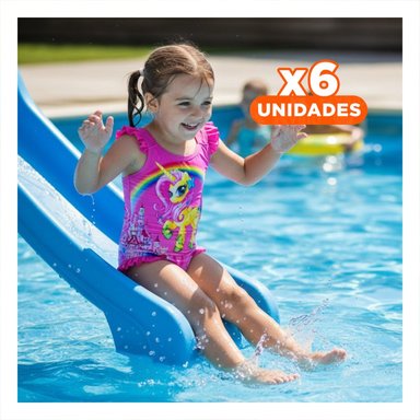PACK6 BANADOR DE NATACION PARA NINAS COLOR FUCSIA COMODO PARA PISCINA Y+REGALO STICKER
