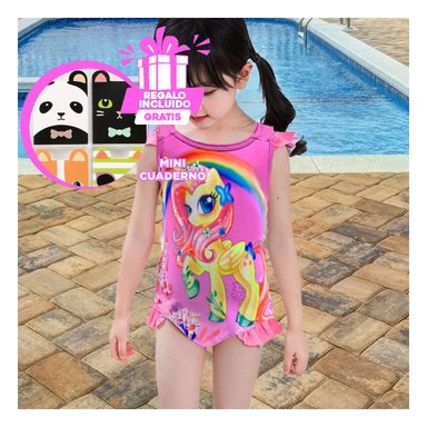 TRAJE DE BAÑO PARA CHICAS TONO FUCSIA Y+GIFT MINIAGENDA