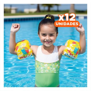 PACK12 MANGUITOS INFANTILES ANIMALES ACUATICOS TORTUGA 32043 PARA ACTIVIDADES EN AGUA