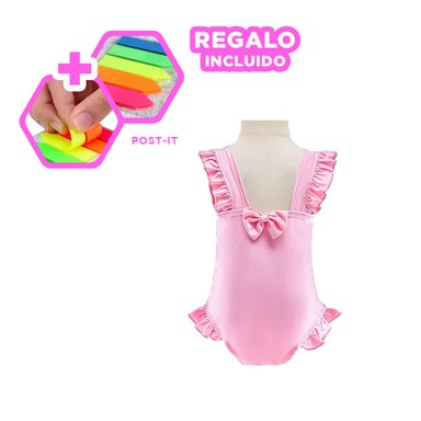 PACK12 ROPA ACUATICA EN TONO ROSADO Y+BANDERITAS ADHESIVAS