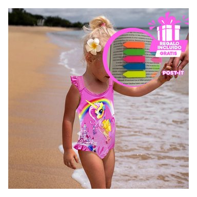 PACK9 ROPA PARA AGUA EN TONO FUCSIA Y+BANDERITAS ADHESIVAS