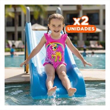 PACK2 ATUENDO DE NATACION INFANTIL PARA NINAS COLOR FUCSIA LIGERO Y+REGALO STICKER