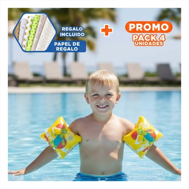 PACK4 MANGUITOS ANIMALES ACUATICOS TORTUGA 32043 PARA JUEGOS INFANTILES ACTIVOS Y+PAPEL REGALO