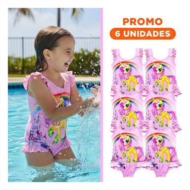 PACK6 ATUENDO DE NATACION PARA NINAS ROSADO PARA USO ACUATICO