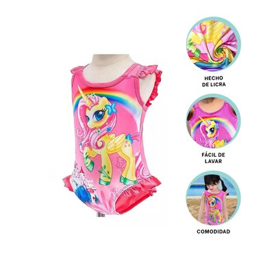 PACK5 ROPA DE NATACION PARA NIÑAS MG-5101 EB DE COLOR FUCSIA - 3