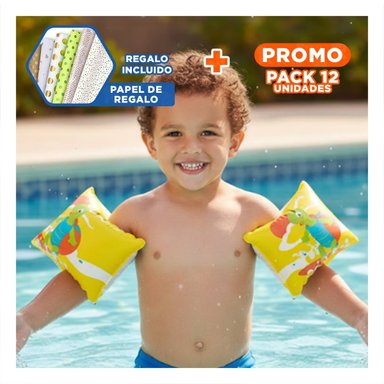 PACK12 FLOTADORES INFANTILES ANIMALES ACUATICOS TORTUGA 32043 PARA DIVERSION Y+PAPEL REGALO